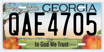 GA license plate QAE4705