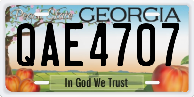 GA license plate QAE4707