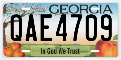 GA license plate QAE4709
