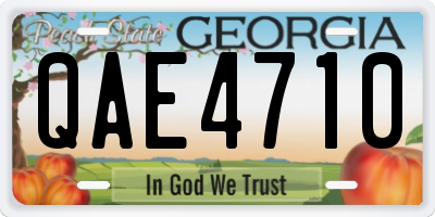 GA license plate QAE4710