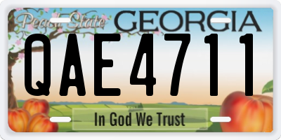 GA license plate QAE4711