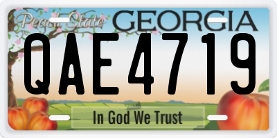 GA license plate QAE4719