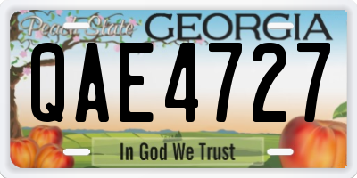 GA license plate QAE4727