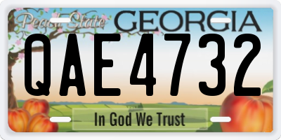 GA license plate QAE4732