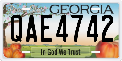 GA license plate QAE4742