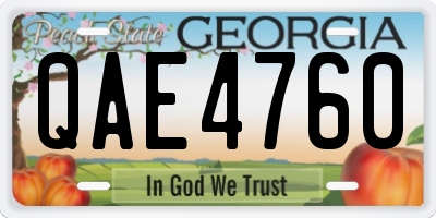 GA license plate QAE4760