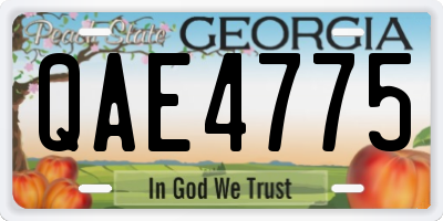 GA license plate QAE4775