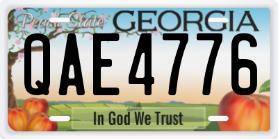 GA license plate QAE4776