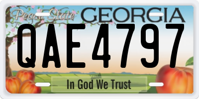 GA license plate QAE4797