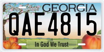 GA license plate QAE4815