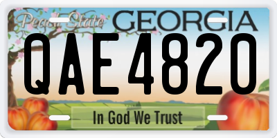 GA license plate QAE4820