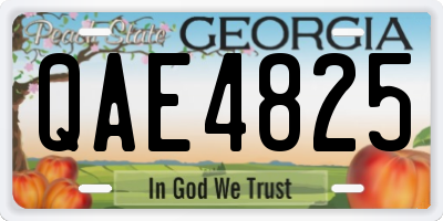 GA license plate QAE4825