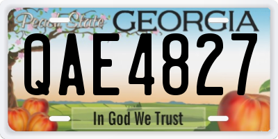GA license plate QAE4827