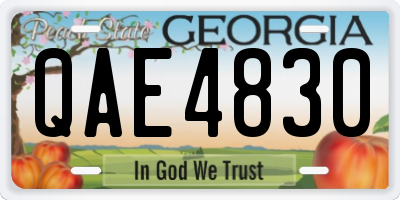 GA license plate QAE4830