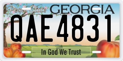 GA license plate QAE4831