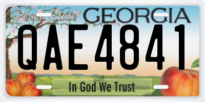 GA license plate QAE4841
