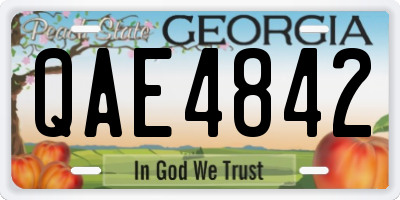 GA license plate QAE4842