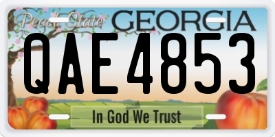 GA license plate QAE4853