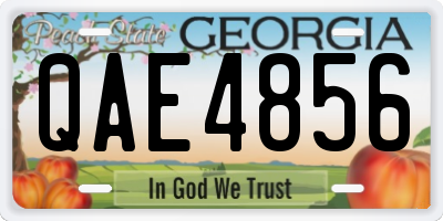 GA license plate QAE4856