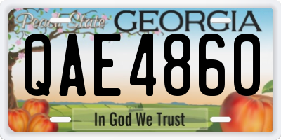 GA license plate QAE4860