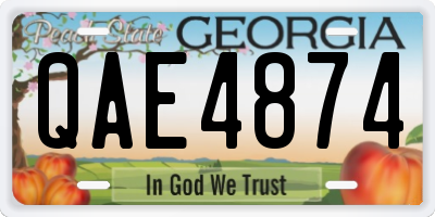GA license plate QAE4874