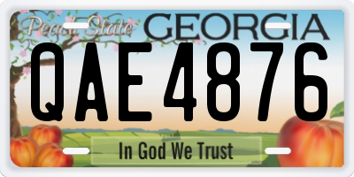 GA license plate QAE4876