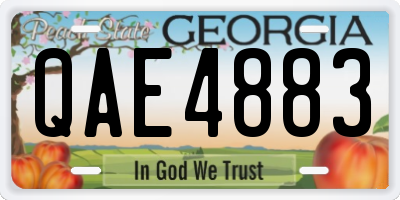 GA license plate QAE4883