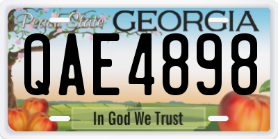 GA license plate QAE4898
