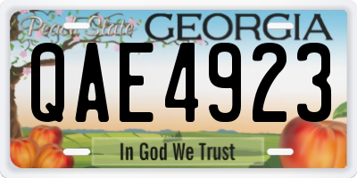 GA license plate QAE4923