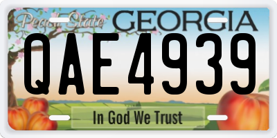 GA license plate QAE4939