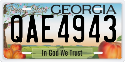 GA license plate QAE4943