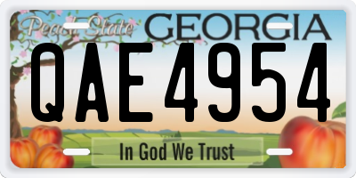 GA license plate QAE4954