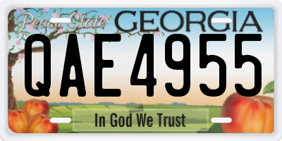 GA license plate QAE4955