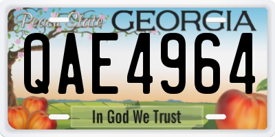 GA license plate QAE4964