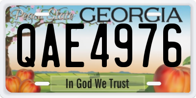 GA license plate QAE4976