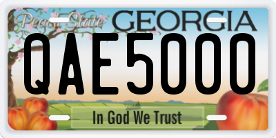 GA license plate QAE5000