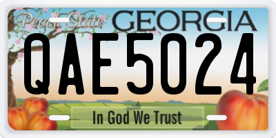 GA license plate QAE5024