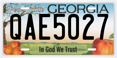 GA license plate QAE5027