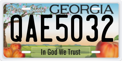 GA license plate QAE5032