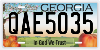 GA license plate QAE5035