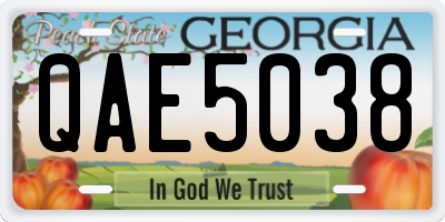 GA license plate QAE5038