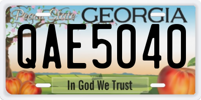 GA license plate QAE5040