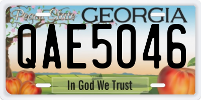 GA license plate QAE5046
