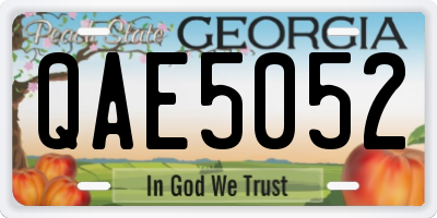 GA license plate QAE5052