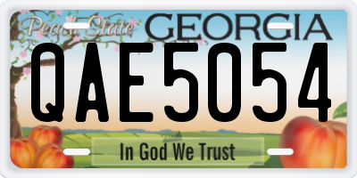 GA license plate QAE5054