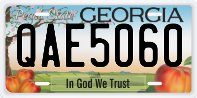 GA license plate QAE5060
