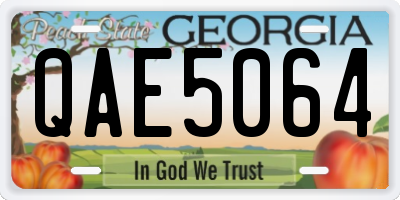 GA license plate QAE5064