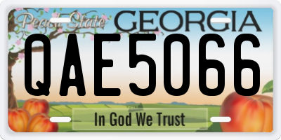 GA license plate QAE5066