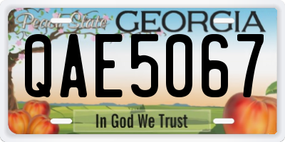 GA license plate QAE5067