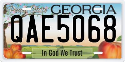 GA license plate QAE5068